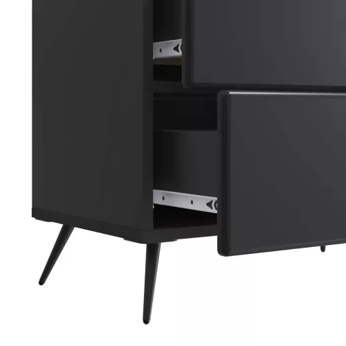  Éjjeliszekrény fiókkal Fekete 62 x 34,5 x 47,5 cm Szerelt Fa