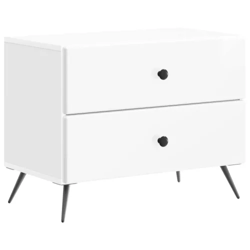  Éjjeliszekrény Magasfényű Fehér 62 x 34,5 x 47,5 cm Szerelt Fa