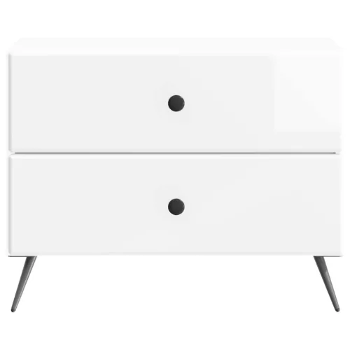  Éjjeliszekrény Magasfényű Fehér 62 x 34,5 x 47,5 cm Szerelt Fa