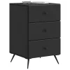  Éjjeliszekrény fiókkal Fekete 43 x 41 x 66,5 cm Szerelt Fa