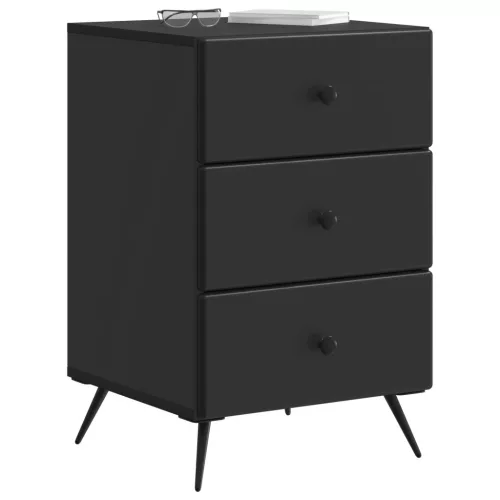  Éjjeliszekrény fiókkal Fekete 43 x 41 x 66,5 cm Szerelt Fa