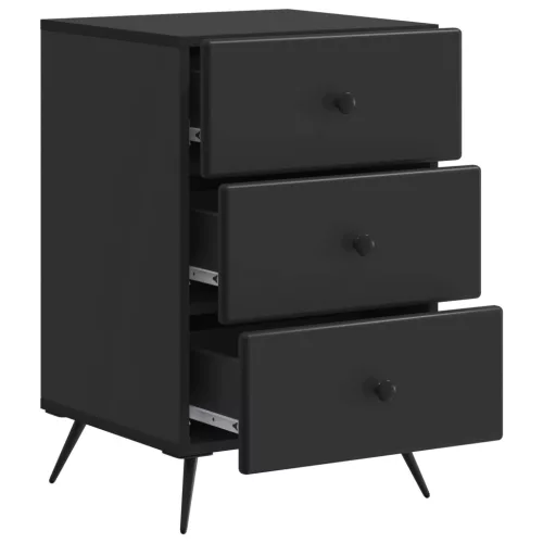  Éjjeliszekrény fiókkal Fekete 43 x 41 x 66,5 cm Szerelt Fa