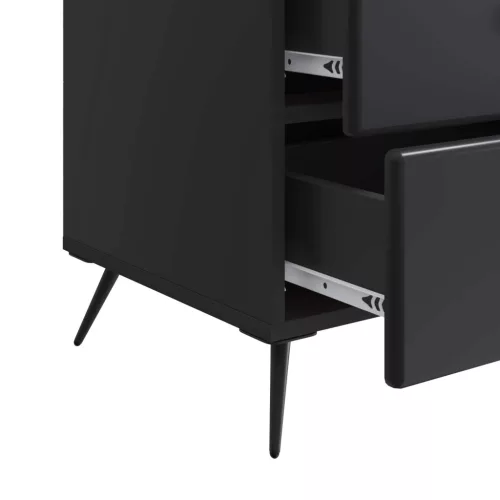  Éjjeliszekrény fiókkal Fekete 43 x 41 x 66,5 cm Szerelt Fa