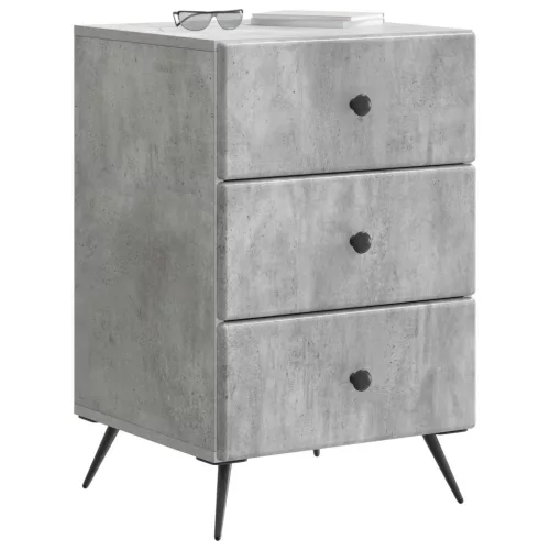  Éjjeliszekrény fiókkal Betonszürke 43 x 41 x 66,5 cm Szerelt Fa