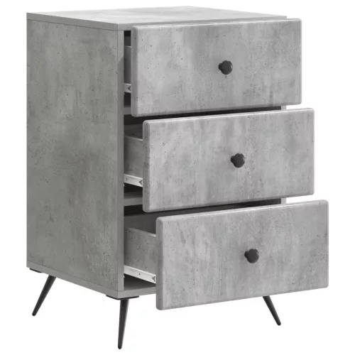  Éjjeliszekrény fiókkal Betonszürke 43 x 41 x 66,5 cm Szerelt Fa