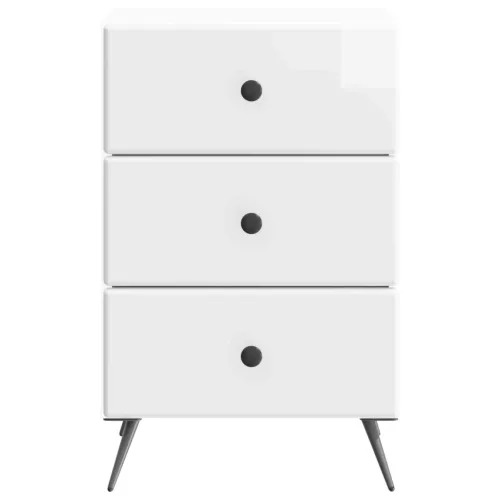  Éjjeliszekrény Magasfényű Fehér 43 x 41 x 66,5 cm Szerelt Fa