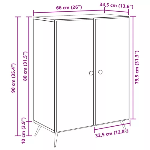  Széf Magasfényű Fehér 66 x 34,5 x 90 cm Szerelt Fa