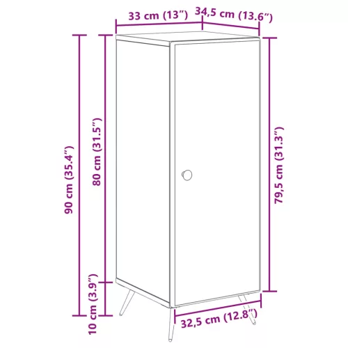  Széf Antik Fa 33 x 34,5 x 90 cm Szerelt Fa