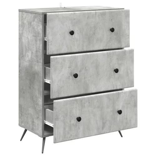 Fiókos szekrény Betonszürke 66 x 34,5 x 90 cm Szerelt Fa