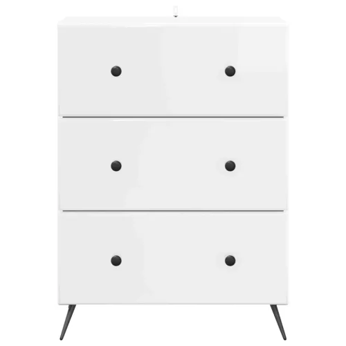  Fiókos szekrény Magasfényű Fehér 66 x 34,5 x 90 cm Szerelt Fa