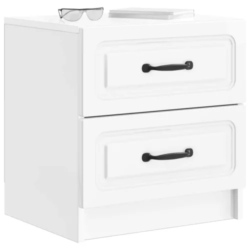  Éjjeliszekrény Magasfényű Fehér 43 x 34,5 x 44,5 cm Szerelt Fa