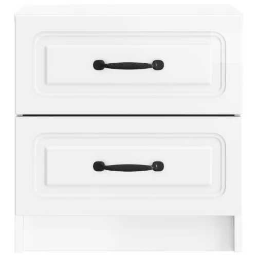  Éjjeliszekrény Magasfényű Fehér 43 x 34,5 x 44,5 cm Szerelt Fa