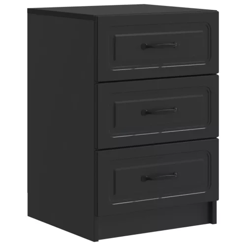  Éjjeliszekrény fiókkal Fekete 43 x 41 x 63,5 cm Szerelt Fa