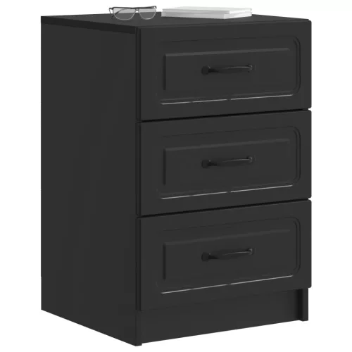  Éjjeliszekrény fiókkal Fekete 43 x 41 x 63,5 cm Szerelt Fa