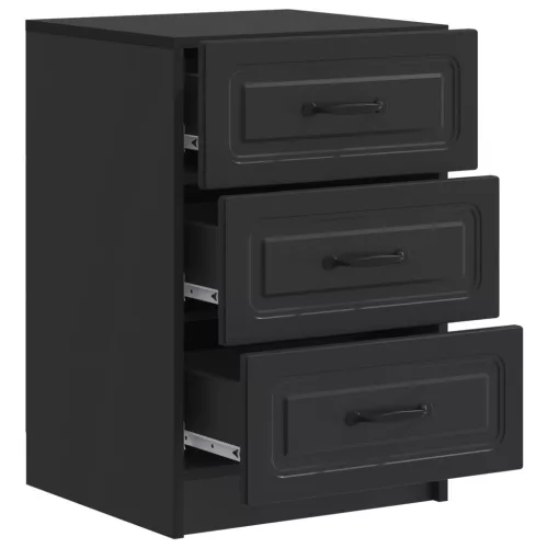  Éjjeliszekrény fiókkal Fekete 43 x 41 x 63,5 cm Szerelt Fa