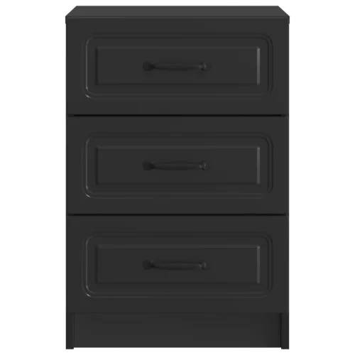  Éjjeliszekrény fiókkal Fekete 43 x 41 x 63,5 cm Szerelt Fa