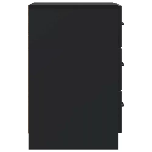  Éjjeliszekrény fiókkal Fekete 43 x 41 x 63,5 cm Szerelt Fa