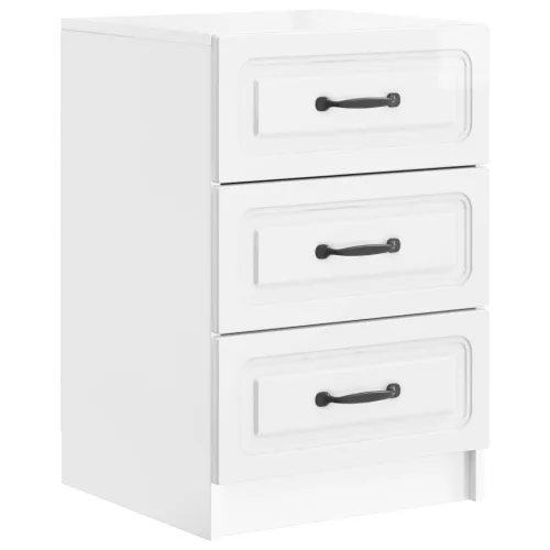  Éjjeliszekrény Magasfényű Fehér 43 x 41 x 63,5 cm Szerelt Fa