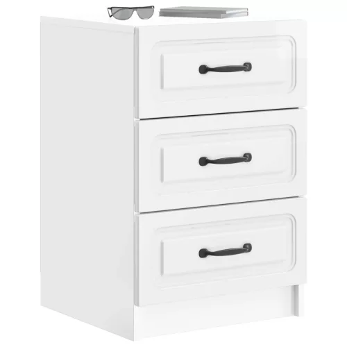  Éjjeliszekrény Magasfényű Fehér 43 x 41 x 63,5 cm Szerelt Fa