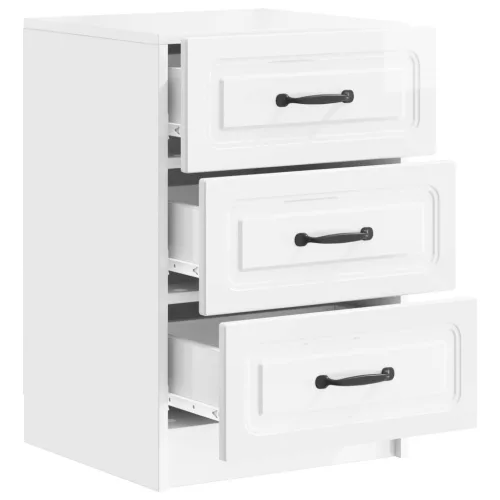  Éjjeliszekrény Magasfényű Fehér 43 x 41 x 63,5 cm Szerelt Fa