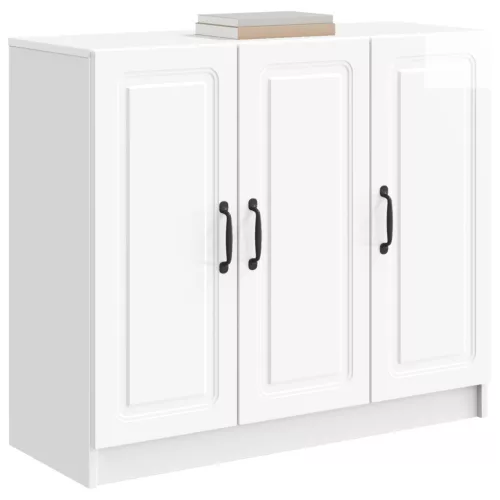  Széf Magasfényű Fehér 89 x 34,5 x 77 cm Szerelt Fa