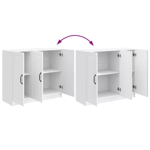  Széf Magasfényű Fehér 89 x 34,5 x 77 cm Szerelt Fa