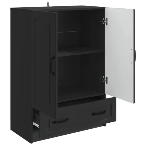  Széf fiókkal Fekete 66 x 34,5 x 92 cm Szerelt Fa