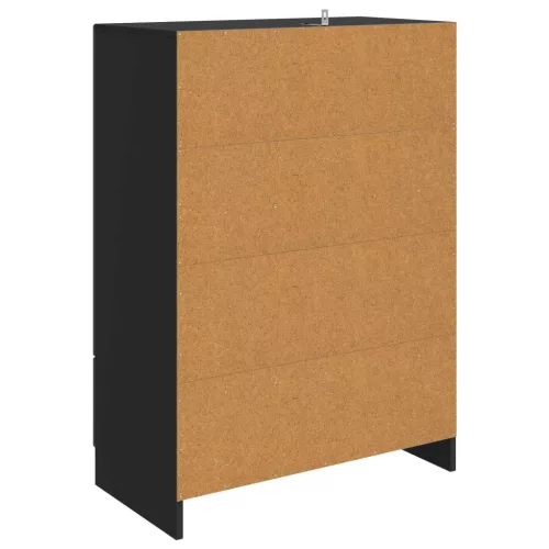  Széf fiókkal Fekete 66 x 34,5 x 92 cm Szerelt Fa