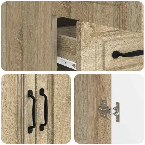  Széf fiókkal Sonoma Tölgy 66 x 34,5 x 92 cm Szerelt Fa