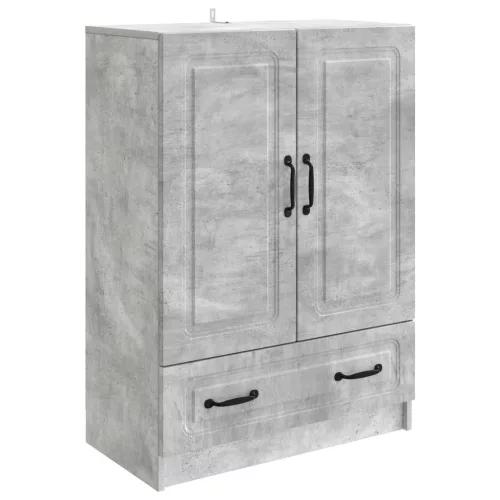  Széf fiókkal Betonszürke 66 x 34,5 x 92 cm Szerelt Fa