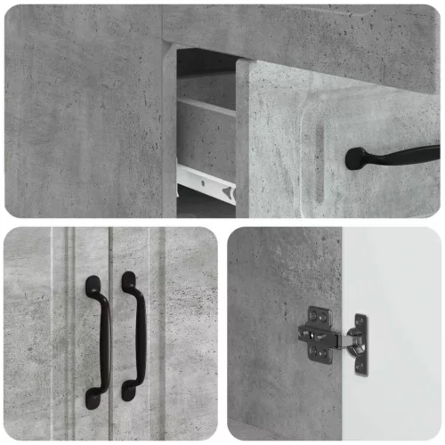  Széf fiókkal Betonszürke 66 x 34,5 x 92 cm Szerelt Fa