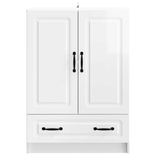  Széf fiókkal Magasfényű Fehér 66 x 34,5 x 92 cm Szerelt Fa