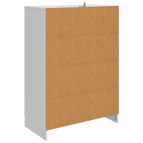  Széf fiókkal Magasfényű Fehér 66 x 34,5 x 92 cm Szerelt Fa