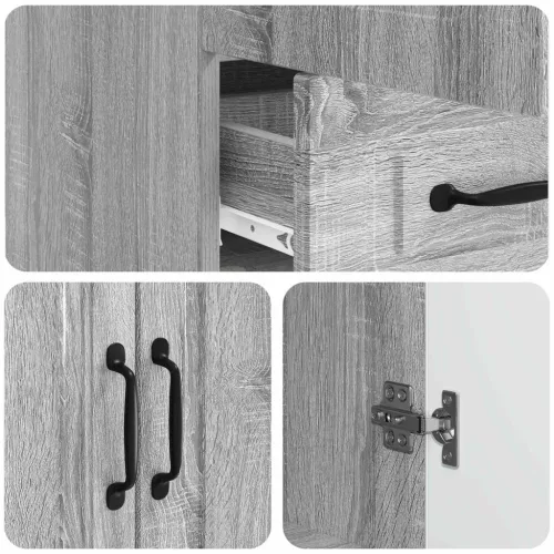  Széf fiókkal Szürke Sonoma 66 x 34,5 x 92 cm Szerelt Fa