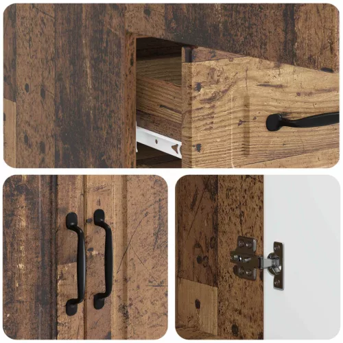  Széf fiókkal Antik Fa 66 x 34,5 x 92 cm Szerelt Fa