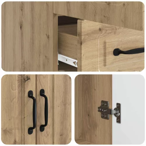  Széf fiókkal Kézműves Tölgy 66 x 34,5 x 92 cm Szerelt Fa