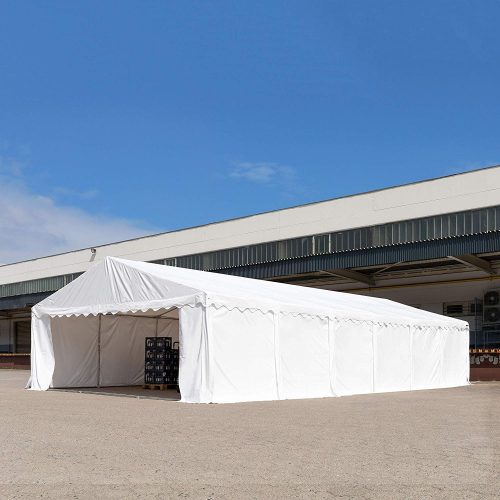 TP PREMIUM 4x8m raktársátor, PVC 750 ponyvával, szürke