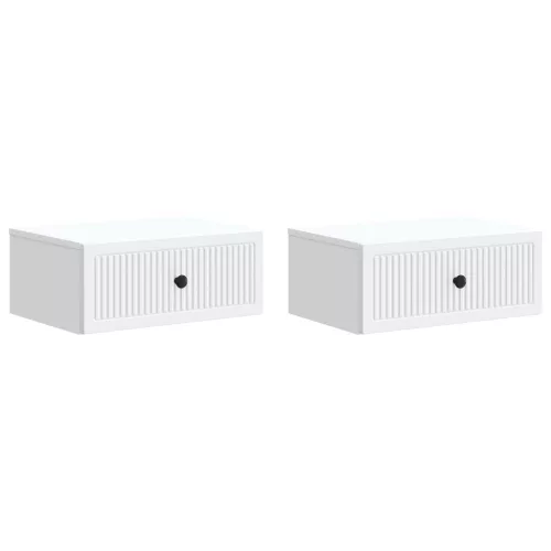  Éjjeliszekrény fiókkal 2 pcs Fehér 49 x 34,5 x 20 cm Szerelt Fa