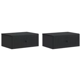  Éjjeliszekrény 2 pcs Fekete 49 x 34,5 x 20 cm Szerelt Fa