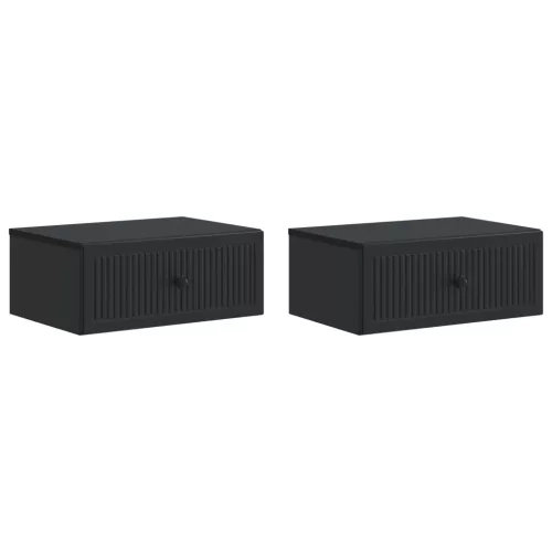  Éjjeliszekrény 2 pcs Fekete 49 x 34,5 x 20 cm Szerelt Fa