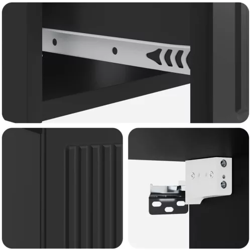  Éjjeliszekrény 2 pcs Fekete 49 x 34,5 x 20 cm Szerelt Fa