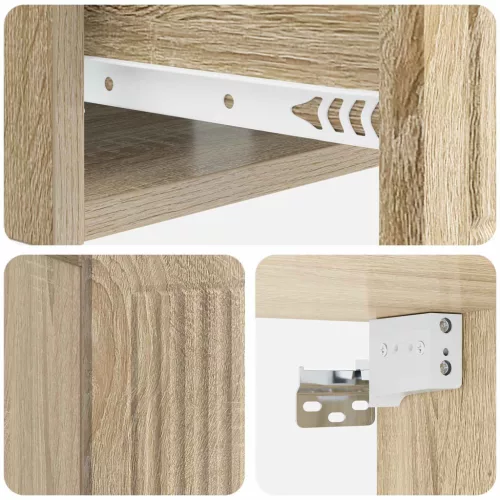  Éjjeliszekrény 2 pcs Sonoma Tölgy 49 x 34,5 x 20 cm Szerelt Fa