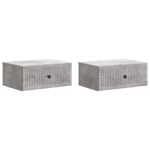  Éjjeliszekrény 2 pcs Betonszürke 49 x 34,5 x 20 cm Szerelt Fa