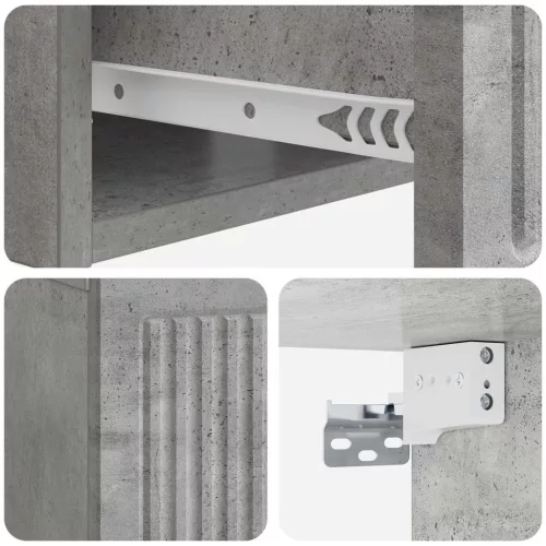  Éjjeliszekrény 2 pcs Betonszürke 49 x 34,5 x 20 cm Szerelt Fa