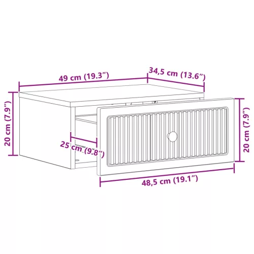  Éjjeliszekrény fiókkal 2 pcs Magasfényű Fehér 49 x 34,5 x 20 cm