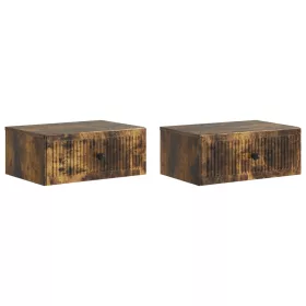    Éjjeliszekrény 2 pcs Füstös Tölgy 49 x 34,5 x 20 cm Szerelt Fa