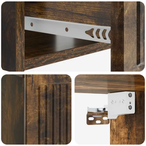  Éjjeliszekrény 2 pcs Füstös Tölgy 49 x 34,5 x 20 cm Szerelt Fa