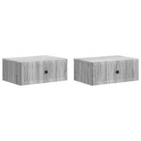    Éjjeliszekrény 2 pcs Szürke Sonoma 49 x 34,5 x 20 cm Szerelt Fa
