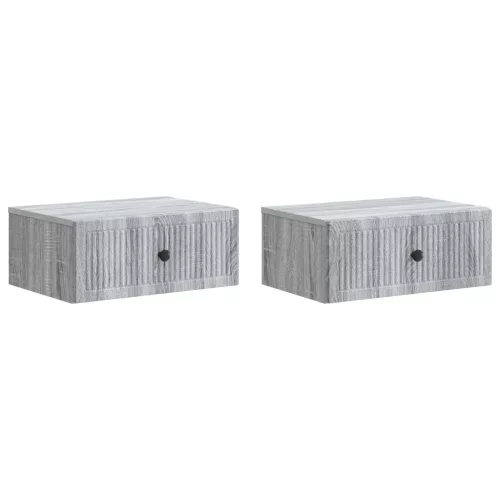  Éjjeliszekrény 2 pcs Szürke Sonoma 49 x 34,5 x 20 cm Szerelt Fa