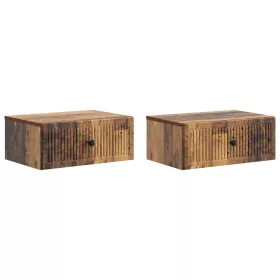    Éjjeliszekrény 2 pcs Antik Fa 49 x 34,5 x 20 cm Szerelt Fa